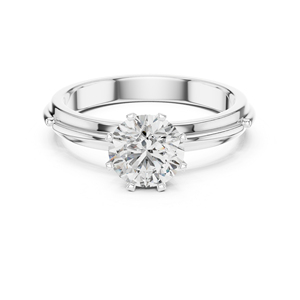 Anillo de Compromiso de Oro Amarillo de 14K con Diamante Redondo de 1 Quilate Cultivado en Laboratorio |   Joyería Clásica para Mujer con Certificación IGI - Product Image 2