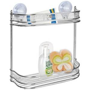 Artex 221627 Panier de douche double à ventouse (29x12x27cm) FLOWER Étagères de salle de bain chromées - Product Image 1