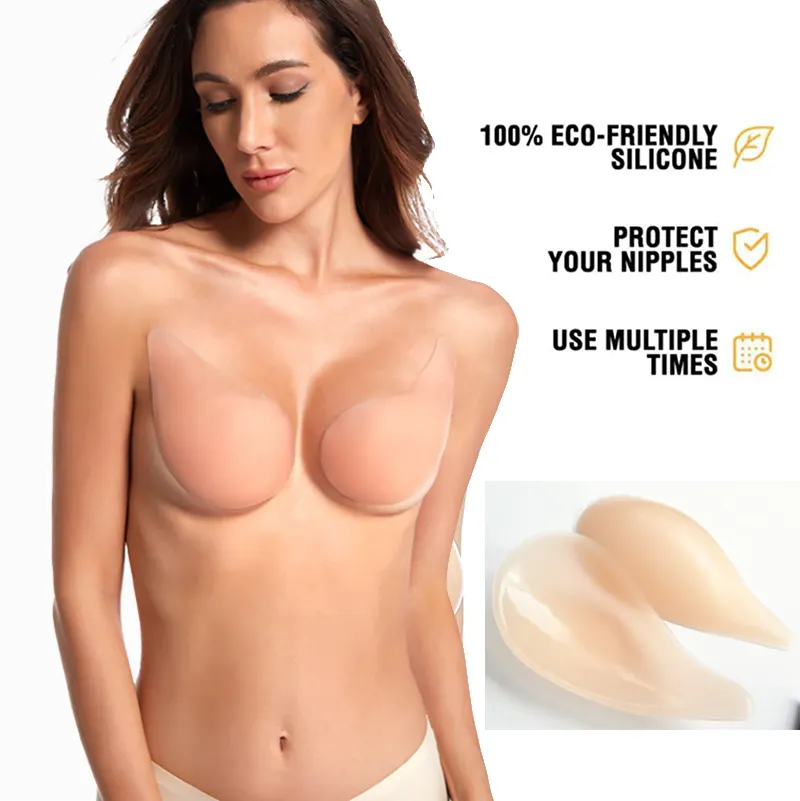 Adhesive Bra Silicone Lift Bra for Women Sticky on bra Reusable Silicone Covers Invisible Breast Lift Bra for Cup A/B/C