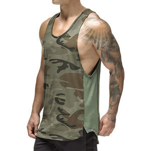 Débardeur de sport à séchage rapide pour hommes, grande taille, élégant, couleur unie, équipement d'entraînement, impression de fitness, broderie en polyester respirant - Product Image 1