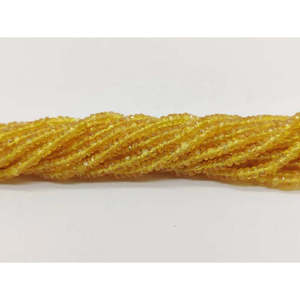 Cuentas facetadas de zafiro amarillo de 2.5-3.5 mm, corte brillante, piedras preciosas minerales, cuentas de rubí de 8 mm de altura - Product Image 2