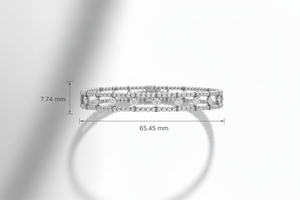 Brazalete Moderno de Oro de 14K con 80 Diamantes Naturales y Baño de Rodio |   Pulsera Elegante y Moderna para Mujer - Product Image 2