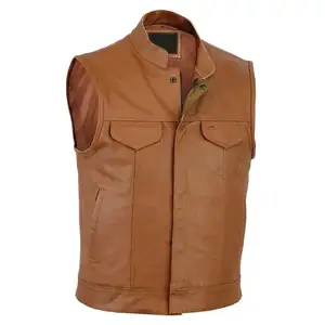 2023 Premium Quality Motorbike Leather Vest for Men All Sizes and Colors Available Breathable Vest