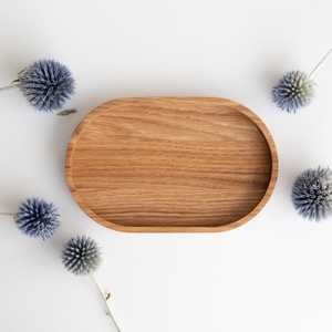 Bandeja de madera para servir con acabado artístico y base profunda, ideal para llevar café de desayuno y crear elegantes ajustes de mesa - Product Image 6