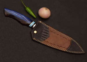 ชุดมีดโอเอ็มแบบสั่งทำมีดเชฟสแตนเลสพร้อมที่จับและหนังงานแฮนด์เมดครัว DIY - Product Image 6