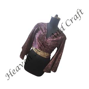 Party Wear Crop <b>Top</b> Summer Wear Recycled Silk Crop <b>Top</b> Most Trending Women Deep V <b>Tie</b> Up Shirt Casual Silk Wrap <b>Tie</b> <b>Top</b> Blouse - Product Image 3