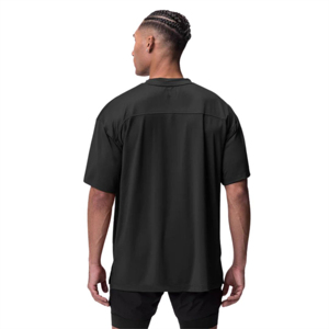 Camiseta informal de algodón de gran tamaño con cuello redondo para hombre con ajuste holgado, perfecta para el uso diario informal y la moda urbana - Product Image 5