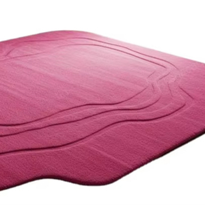 พรมปูพื้นขนแกะสีชมพูเข้มแบบทันสมัยเนื้อผ้าเนื้อนุ่มลายแอบสแตรกไม่ลื่นคุณภาพสูงสำหรับสัตว์เลี้ยงห้องนั่งเล่นที่เป็นมิตร - Product Image 1