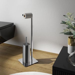 Serie Pianosa Set accessorio da bagno in acciaio inossidabile supporto per rotolo cromato lucido e porta scopino da bagno confezione da 1 - Product Image 2