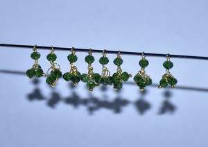 1+3 Green Quartz Faceted Wire Wrapped Charms Gold Plated Glass Beads Earring Necklace Charms Jewelry Making Findings DIY - Product Image 4