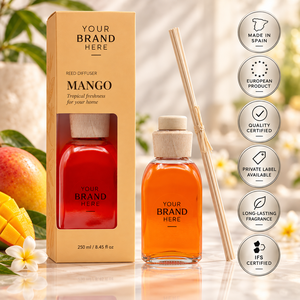 Diffuseur de parfum à la mangue en marque propre 250ml |   Parfum d'ambiance tropical et fruité |   Fabricant OEM Espagne - Product Image 1