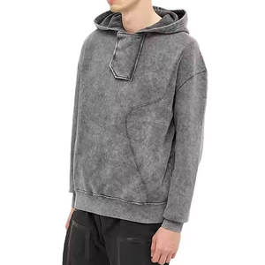 Fabricants d'usine Coton Polyester Lavage à l'acide Hoodies Léger Arrivée à chaud Lavage à l'acide Hoodies à vendre - Product Image 2