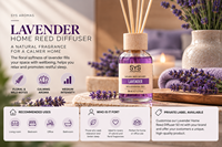 Diffuseur de roseaux à la lavande en marque privée 50ml OEM |   Parfum d'ambiance floral relaxant |   Fabriqué en Espagne UE