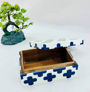 สี่เหลี่ยมผืนผ้าทําด้วยมือฝังกระดูกกล่องเก็บของตกแต่งบ้านสําหรับผู้หญิงและเด็กผู้หญิงพรีเมี่ยมเครื่องประดับบ้านของขวัญกล่องกล่องเก็บ - Product Image 5