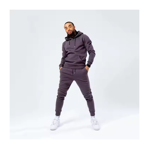 Ensemble de survêtements respirants et épais pour hommes, avec sweat à capuche et pantalon de jogging, idéal pour la gym et le sport, 100% polyester - Product Image 6