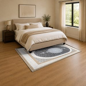 RUGS DEPOT LXDP-0929 Wholesale Grey Silver Traditional Oriental Digital Printed Machine Washable Chenille Area Rug Non <b>Slip</b> - Product Image 3