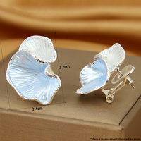 Boucles d'oreilles clous tendance en émail motif vague, couleur or, hypoallergéniques, style européen, géométriques, pour femme, bijoux d'anniversaire