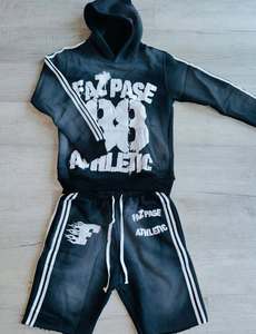 Streetwear personnalisé pull vintage à rayures latérales, boxy recadrée, broderie, patch, lavage à l'acide, sweats à capuche personnalisés zippés délavés au soleil - Product Image 5