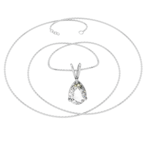 Collar con Colgante de Moissanita de Corte Pera de 2 Quilates en Oro Blanco Sólido de 14K para Mujer, con Cadena de Eslabones, para Fiestas y Regalos - Product Image 5