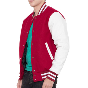 Veste universitaire en toile de haute qualité pour homme avec logo personnalisé OEM, streetwear de luxe, col montant, veste de baseball avec patchs brodés - Product Image 6