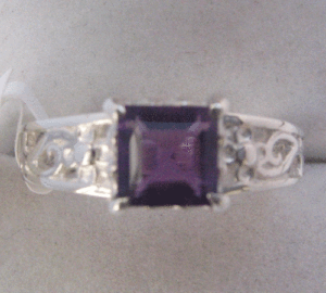 Shah Gems 925 Sterling <b>Silver</b> Fine Jewelry Natural Amethyst <b>Ring</b> for Women Rhodium Everyday Wear Garnet/<b>Opal</b> Elegant Stylish - Product Image 2