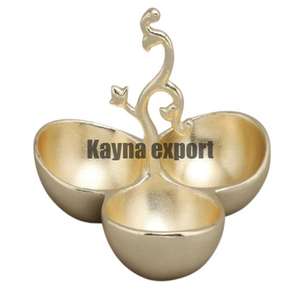 Top Selling Handmade Gold Platted <b>Nuts</b> and Dates Serving Bowl Christmas Celebration Chocolate Serving Bowl - Product Image 1