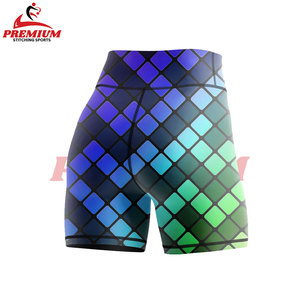 กางเกงออกกำลังกายเอวสูงผ้าสแปนเด็กซ์สำหรับผู้หญิงกางเกงวอร์มขี่จักรยานรัดรูปสีพื้น - Product Image 2