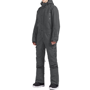 Traje de Esquí y Snowboard Impermeable y Transpirable Unisex de Talla Grande con Capucha y Cremallera, Pantalones de Color Sólido de Poliéster/Nailon - Product Image 2
