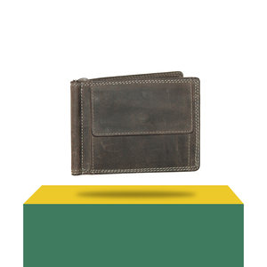 Cartera elegante de cuero genuino para hombre con cierre abierto Diseño en relieve Cadena Bordado Decoraciones Tarjeta compacta Titular de efectivo - Product Image 2