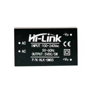 Catu daya modul HLK-5M05 dari Hi-Link Shenzhen 5W AC DC 220V 3.3V/5V/9V/12V/24V