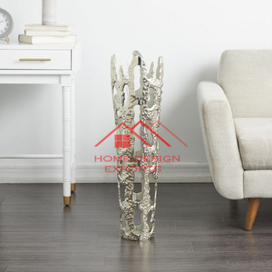 Jarrón de Aluminio Minimalista de Gran Tamaño para Decoración de Hogar, Hotel o Restaurante, con Acabado Plateado - Product Image 2