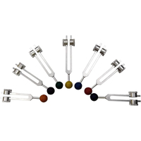 Ensemble de diapasons en acier inoxydable lestés 9 pièces pour chakras radicaux et solfège sacré, certifié CE, manuel inclus
