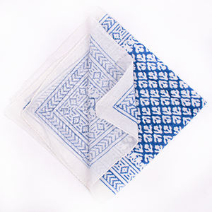 Bandana en coton de qualité supérieure à motif floral, léger, écologique, respirant, à nouer, en tissu doux imprimé au bloc, lavable, toutes tailles - Product Image 3