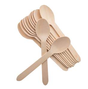 100% Natural Wooden Spoon <b>Disposable</b> Foodgrade Premium Wood Forks Spoons Knives - Product Image 2