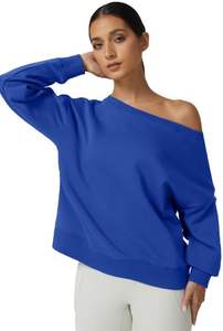 Sudadera recortada suelta con estampado personalizado, precio al por mayor, sudadera con logotipo personalizado para mujer, sudadera con diseños personalizados - Product Image 3