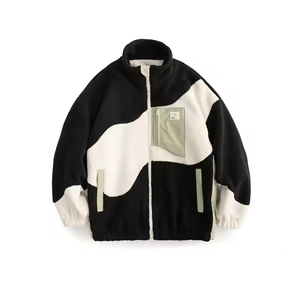 Veste unisexe en polaire tendance de haute qualité sur mesure, col montant, logo frontal, service OEM, luxe - Product Image 1