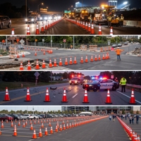 Cône de signalisation routière géant en HDPE de 40 pouces (100 cm), robuste, réfléchissant prismatique haute intensité, certifié CE, pour la sécurité routière
