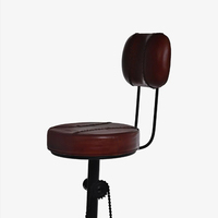 Vente en gros de chaises de bar industrielles vintage en cuir Tabouret de bar en fer antique pour îlot de cuisine et meubles de bar en bois
