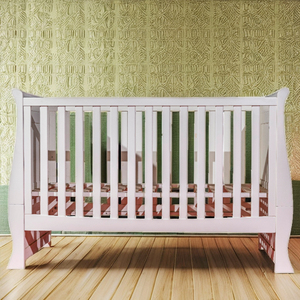 Cunas Deslizantes Pintadas de Blanco de Alta Calidad, Diseño Moderno y Elegante, Madera de Caucho para Dormitorio de Hotel o Habitación Infantil - Product Image 1