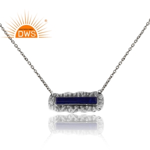 Meilleure vente collier pendentif en argent sterling oxydé naturel Lapis Lazuli pierre précieuse Buggette Design bijoux personnalisés pour les femmes - Product Image 2