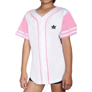 Custom Women's <b>White</b> Blue Baseball Jersey Short Sleeve V-Neck Breathable Polyester Regular Fit Team Sports Apparel Heat-Transfer - Product Image 2