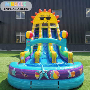 Toboggan aquatique gonflable commercial de 22 pieds avec piscine, en PVC robuste, pour les entreprises de location - Product Image 3