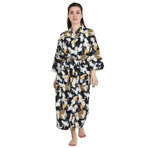 Handblock-<b>Kimono</b> Pure Cotton Blumenmuster <b>Cardigan</b> Boho Beach Cover-Up for Spring and Summer Mode Swimwear Cover Ups - Product Image 1