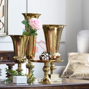 Planter <b>Pots</b> & Urns Vase for Wedding Centerpieces & Events Best Seller Pedestal Gold Finished Decorative Indoor <b>Herb</b> <b>Garden</b> Urns - Product Image 4