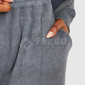 New Style Customize Logo Women Winter Hooded Solid Acid Wash <b>Tracksuit</b> Pakistan Made High Quality 100% Cotton - Product Image 6