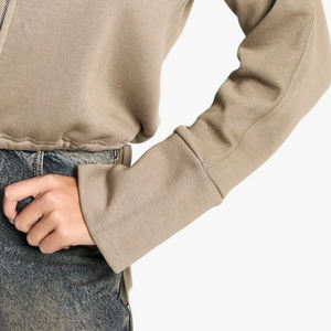 Sweat-shirt ample à col cheminée et fermeture éclair pour femme, de haute qualité, à prix avantageux pour les acheteurs en gros, vêtements décontractés - Product Image 4