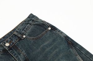 Jeans baggy tendance personnalisés, effet froissé, style hip-hop, délavé, droit - Product Image 5