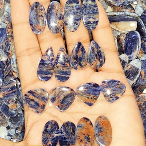 Piedra preciosa de sodalita para pares de pendientes a precio mayorista - Product Image 4