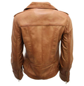 Chaqueta de Cuero para Mujer, Venta Caliente, OEM, en Cuero Genuino con Cuello Alto, Ajuste Personalizado, Ropa de Abrigo de Invierno, de Proveedor Pakistaní - Product Image 2