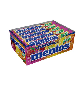 Mentoss แท็บเล็ตลูกอมเคี้ยวแสนหวานรสผลไม้สีรุ้ง29.7กรัมพร้อมน้ำตาลกลูโคสชิ้นเดียว - Product Image 1